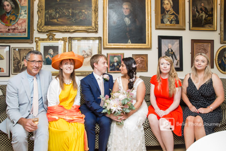 Wedding couple and family group shot