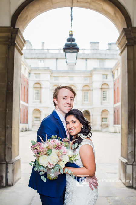 Wedding portrait painted hall trafalgar tavern