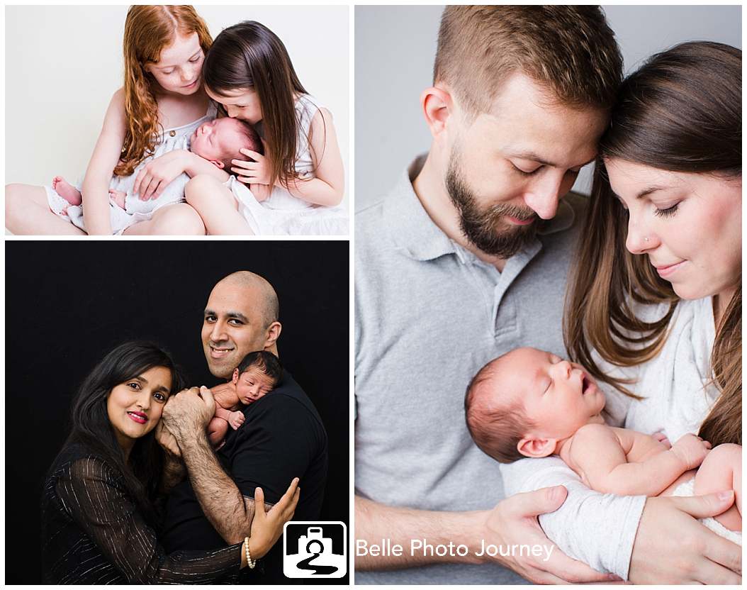 Parents family photo with newborn, north london